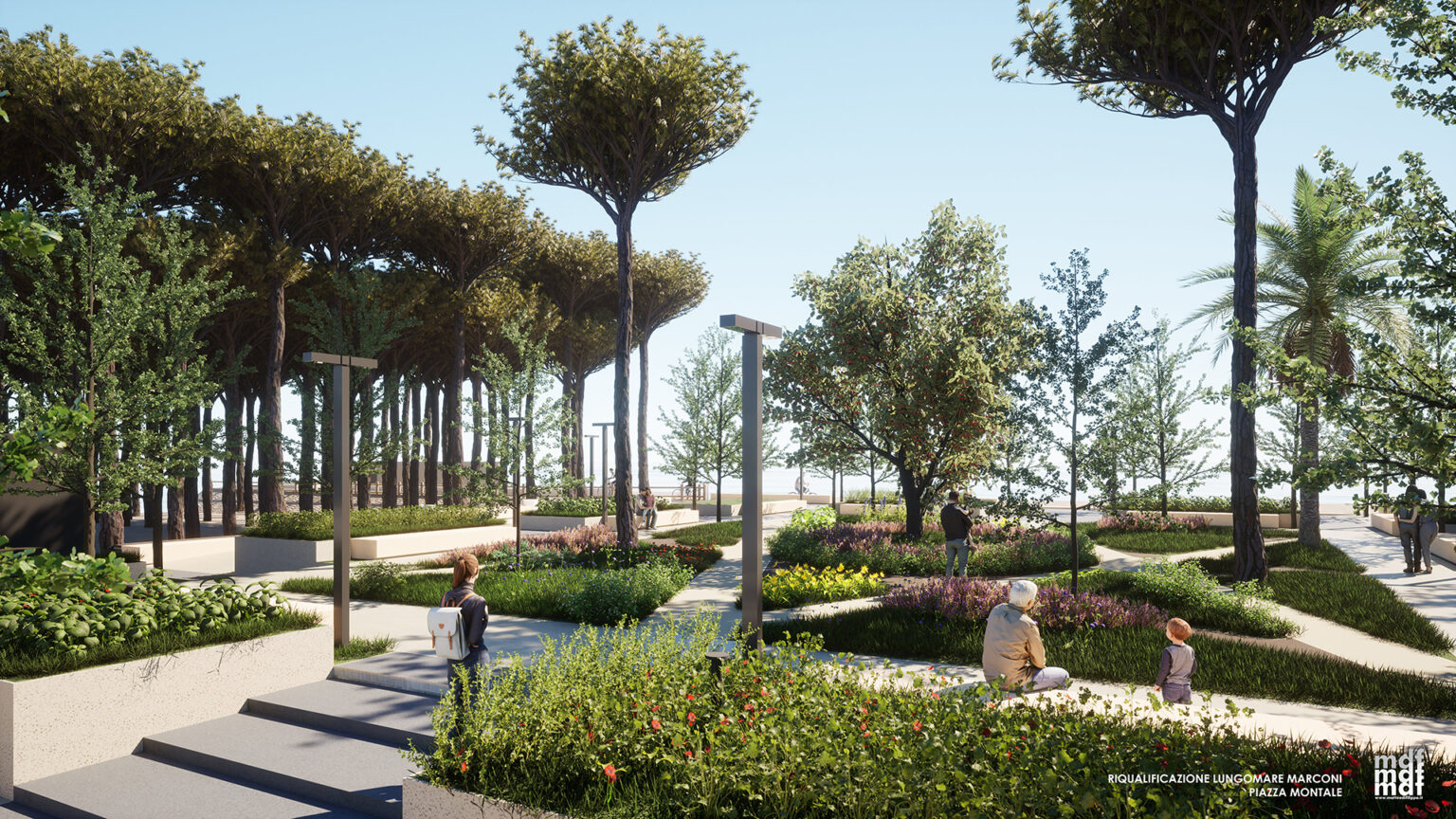 Rendering of the new Lungomare Marconi - Piazza Montale in Alba Adriatica